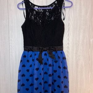Black and Blue Heart Dress